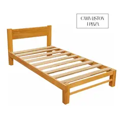 GENERICO - Cama Modelo Liston Desarmable Madera Capirona 1 Plazas