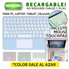 GENERICO - Teclado Bluetooth Recargable con Mouse Touchpad Ipad Galaxy Tablet