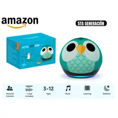 AMAZON - Echo Dot Kids Buho 5ta Gen con Asistente de Voz Smart Alexa