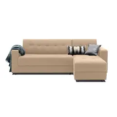 GENERICO - Sofá Seccional Andreanne Color Marfil + 2 decorativos Tela Waterproof