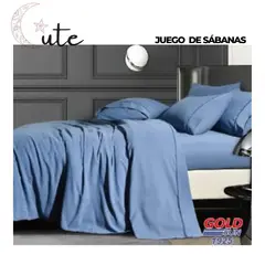 GOLDSUN - JUEGO DE SÁBANAS COLOR ENTERO QUEEN