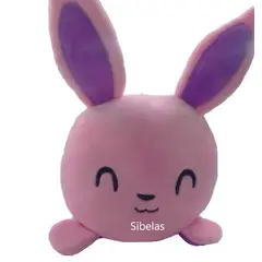 GENERICO - Conejito Reversible Rosado-Morado Doble Cara Peluche
