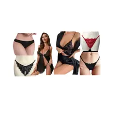 GENERICO - PACK 8 PRENDAS, PIJAMA / BABYDOLL Y TRUZAS TALLAS S M L