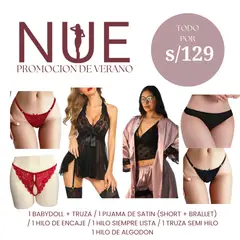 GENERICO - PACK 8 PRENDAS, PIJAMA / BABYDOLL Y TRUZAS TALLAS S M L