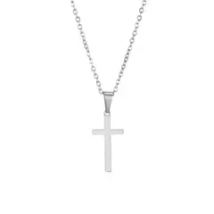 GENERICO - Collar Cruz Unisex Religioso Minimalista Joya en Plata