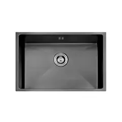 XM - Lavadero de Lujo para Cocina Nano Negro 46cm x 46cm Acero Inox