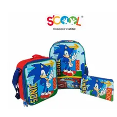 SCOOL - Set Sonic Mochila-Lonchera-Cartuchera