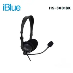 IBLUE - Audífono Alámbrico HS-3001BK con Micrófono Estéreo flexible