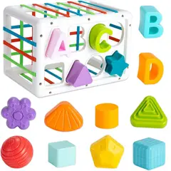 GENERICO - JUGUETE DIDACTICO - CUBO DE ACTIVIDADES SENSORIAL MONTESSORI