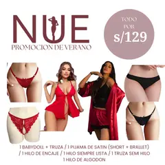 GENERICO - PACK 8 PRENDAS, PIJAMA / BABYDOLL Y TRUZAS TALLAS S M L