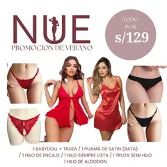 GENERICO - PACK 8 PRENDAS, PIJAMA VESTIDO / BABYDOLL Y TRUZAS TALLAS S M L