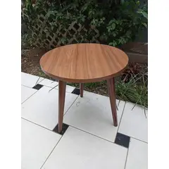 GENERICO - Mesa de centro redondo 50 cm color nogal