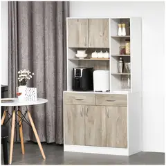 VENTITAS HOME - Repostero de Cocina Scribens Ceniza y Blanco