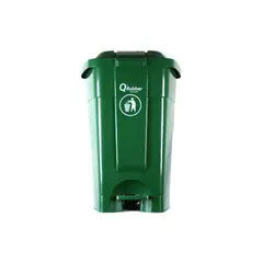QRUBBER - Tacho de plástico (HDPE) 70 litros verde con pedal
