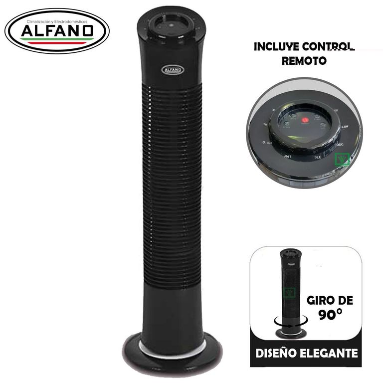 Ventilador De Torre Digital AL-TD30 45W Negro
