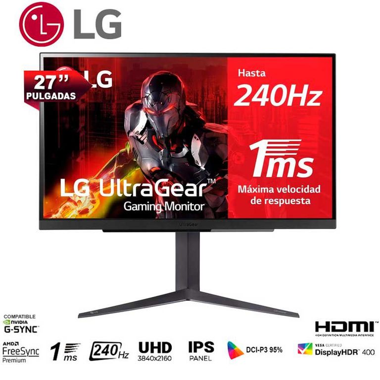 Monitor 240Hz Gamer 27GR83Q-B QHD IPS HDR10 1ms UltraGear