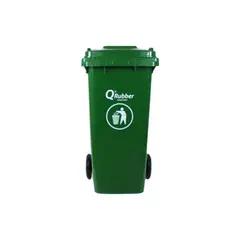 QRUBBER - Tacho de plástico (HDPE) 120 litros verde