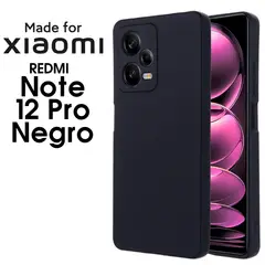 XIAOMI - Silicone Case Para Redmi Note 12 Pro Negro