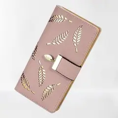 GENERICO - BILLETERA NEGRA HOJA DORADA