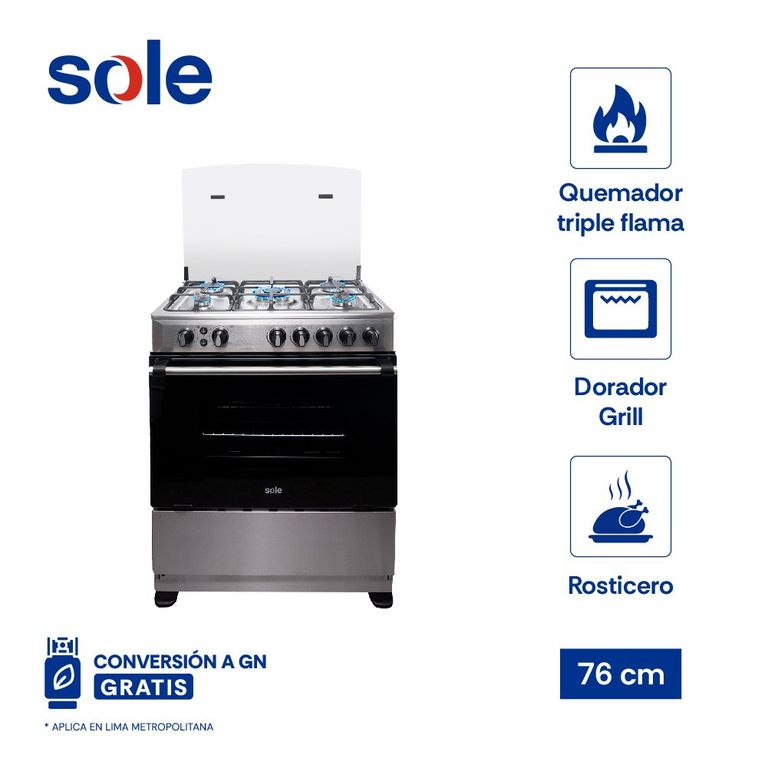 Cocina De Pie Dubai Glp/Gn 76 Cm 5 Hornillas