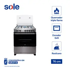 SOLE - Cocina De Pie Dubai Glp/Gn 76 Cm 5 Hornillas