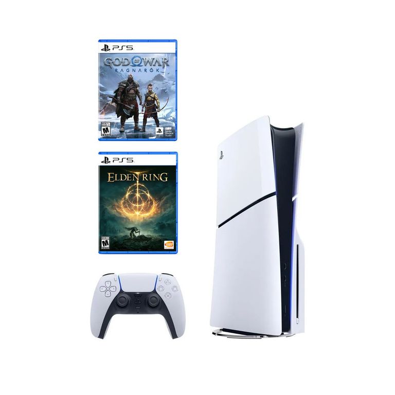 Consola Ps5 Slim Lectora de Discos + Elden Ring + God of War Ragnarok