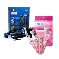 KEMEI - Afeitadora 4 en 1 + Afeitadora Sonar 3 en 1