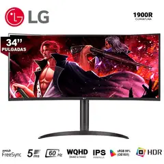 LG - Monitor 34WQ75C-B UltraWide IPS sRGB WQHD Curvo 1900R RJ45