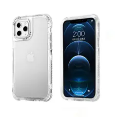 CASE - 3 En 1 Con Borde de Color Para Iphone 15 - Transparente