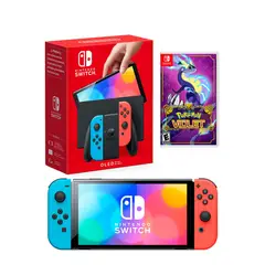 NINTENDO - Consola Switch Oled Neon + Pokemon Violet