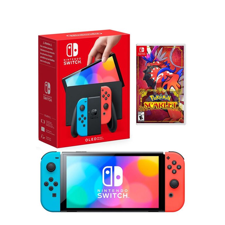 Consola Switch Oled Neon + Pokemon Scarlet