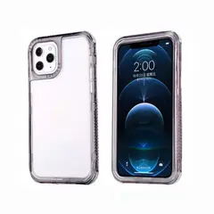 CASE - 3 En 1 Con Borde de Color Para Iphone 11 - Negro