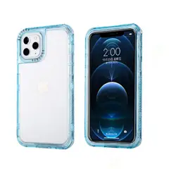 CASE - 3 En 1 Con Borde de Color Para Iphone 12 Pro Max - Celeste