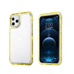 CASE - 3 En 1 Con Borde de Color Para Iphone 12 Pro Max - Amarilla