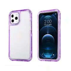 CASE - 3 En 1 Con Borde de Color Para Iphone 12 Pro Max - Lila