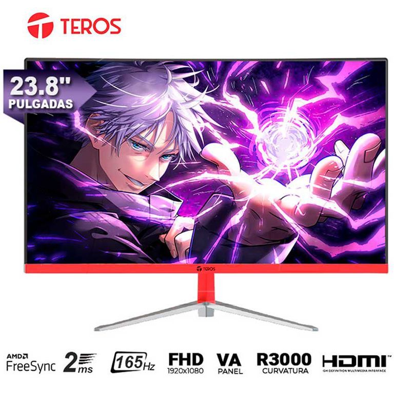 Monitor 165Hz Teros Gamer TE-2471G VA Full HD HDMI CURVO 2ms