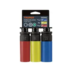 TRUPER - Set 3 Dado de Impacto Tubular 17 19 21mm 1/2”