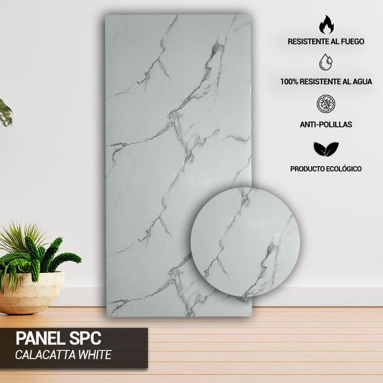 PANEL MARMOL SPC CALACATTA WHITE - VENTA POR UNIDAD