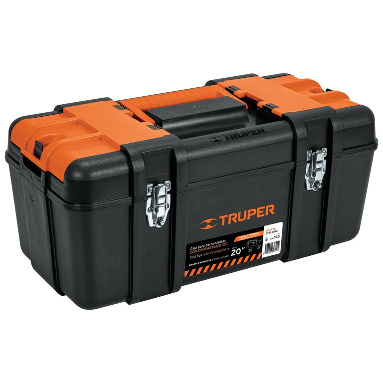Caja pherramienta 20 con compartimentos broches metálicos