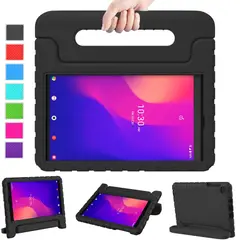 GENERICO - Funda para Samsung Tab A7 Lite 87 de Maleta en Goma Negra Resistente