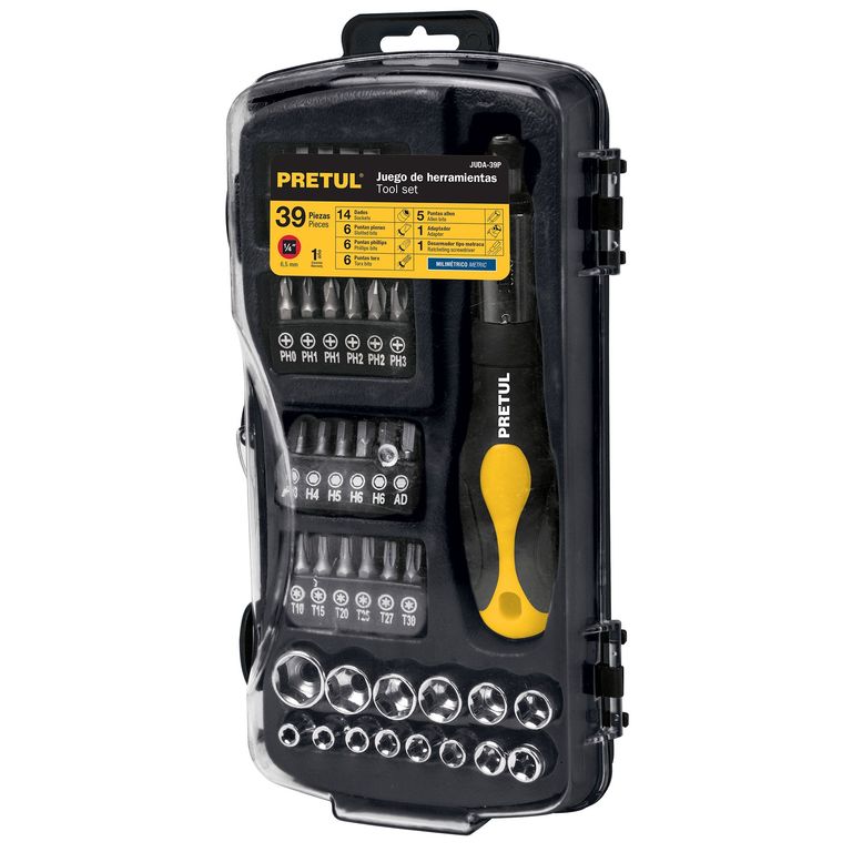 Juego de 39 herramientas 1/4" para mecánico COD 23971