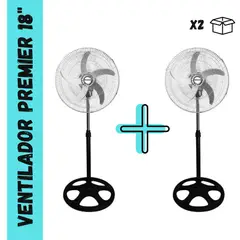 PREMIER - Ventilador De 5 Aspas Plateado 160 w X2 UNIDADES -AB-18PR-5B
