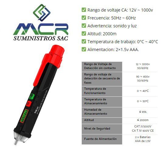 LAPIZ DETECTOR DE VOLTAJE HASTA 1000V