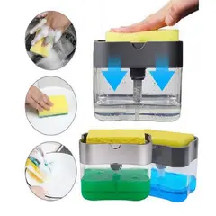 GENERICO - Dispensador Lavavajillas Jabon Liquido 2 en 1 + Esponja