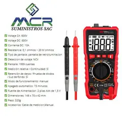 GENERICO - MULTIMETRO EN CA Y DC HASTA 600V DIGITAL
