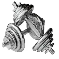 GENERICO - Set de Pesas de 30kg - Cromadas barra de acople
