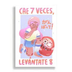 KUSTOMIT - Cuadro Decorativo Aluminio 20x30 - Cae 7 Levanta 8