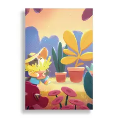 KUSTOMIT - Cuadro Decorativo Aluminio 20x30 - Gato Jardinero