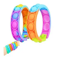 GENERICO - Pulseras POP IT Anti estrés Arcoiris x2