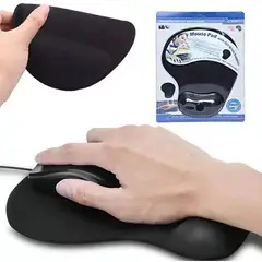GENERICO - MOUSE PAD ERGONOMICO CON ALMOHADILLA NEGRO